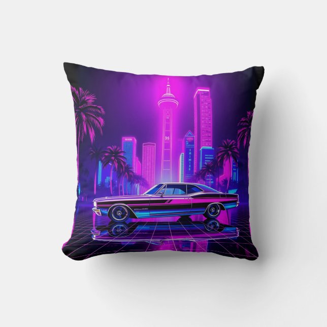 Neon City Tour med Car Pillow Kudde (Framsida)
