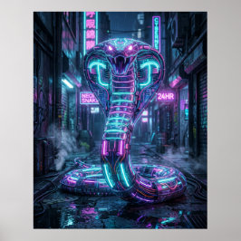 Neon Cobra Cybergränd Poster