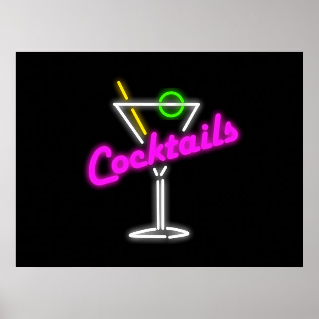 Neon Cocktail-tecken Poster (Framsidan)