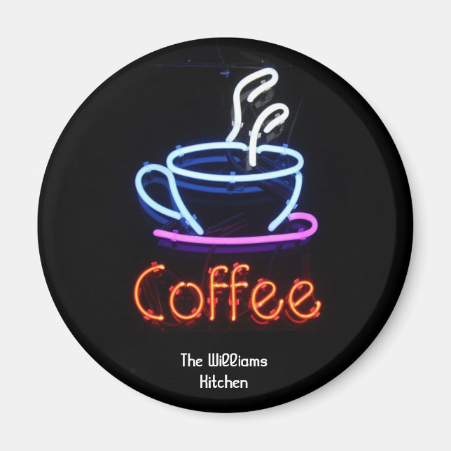 Neon Coffee Sign Magnet (Framsidan)