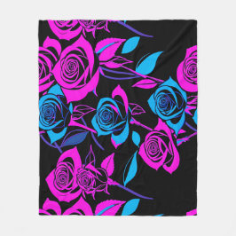 Neon Colored Roses Fleecefilt