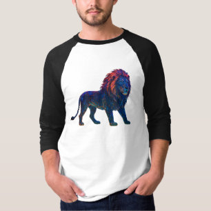 Neon Colorful Lejon Art T Shirt