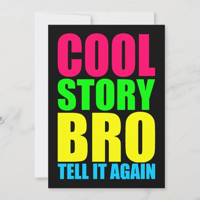 Neon Cool Story Bro Inbjudningar (Framsida)