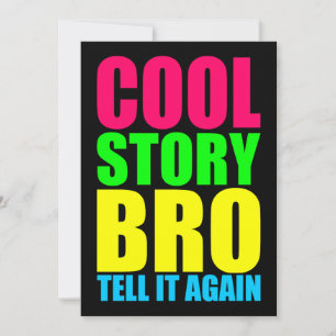 Neon Cool Story Bro Inbjudningar