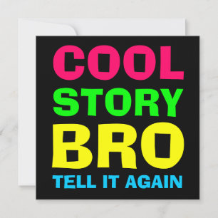 Neon Cool Story Bro Inbjudningar