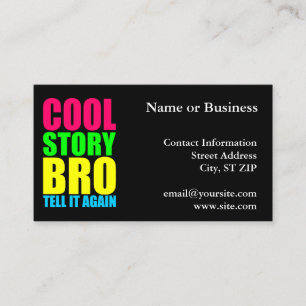 Neon Cool Story Bro Visitkort