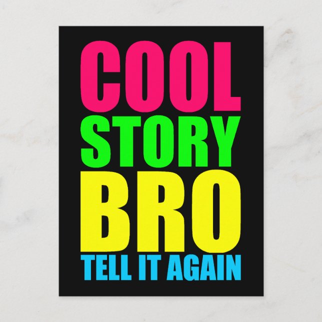 Neon Cool Story Bro Vykort (Framsida)
