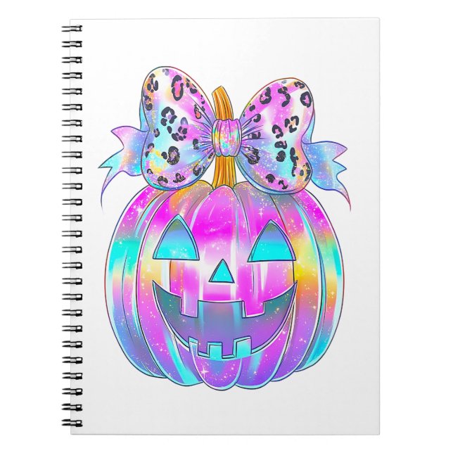 Neon Coquette Halloween Pumpkin Anteckningsbok (Framsidan)