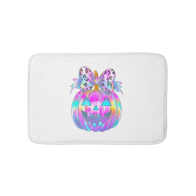 Neon Coquette Halloween Pumpkin Badrumsmatta (Framsidan)