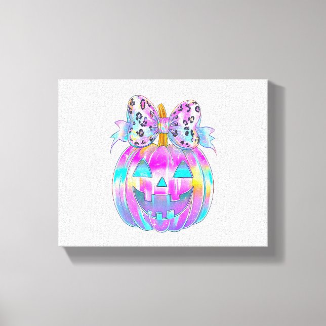 Neon Coquette Halloween Pumpkin Canvastryck (Framsida)