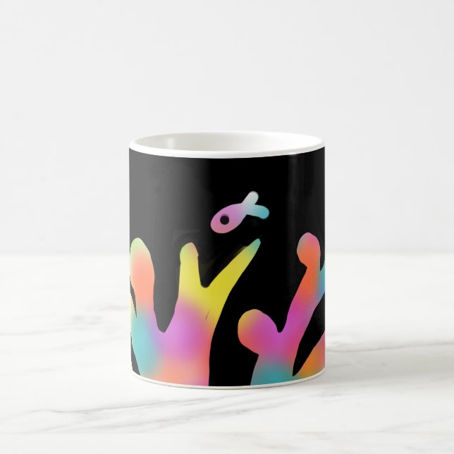 Neon coral and fish kaffemugg (Center)