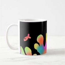 Neon coral and fish kaffemugg