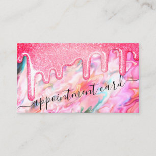 Neon Coral Pearl Opal Glitter Drivrutiner Möte Visitkort
