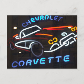 Neon Corvette Vykort