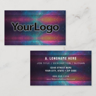 Neon Cosmic Galaxy Reiki Healer Company Logo  Visitkort