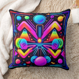 Neon Cosmic Kaleidoscope Kudde