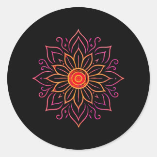 Neon Cosmic Mandala Sticker | Etheral Vintage Glo Runt Klistermärke