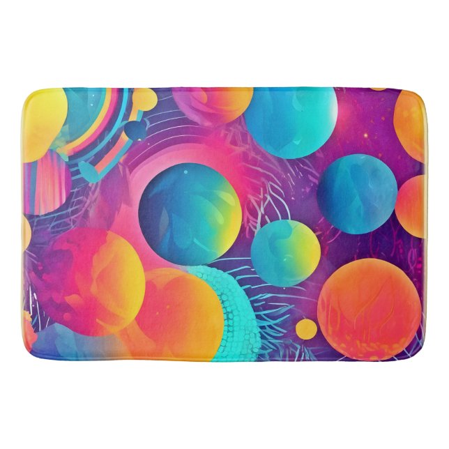 Neon Cosmos Abstract Design Badrumsmatta (Framsidan)