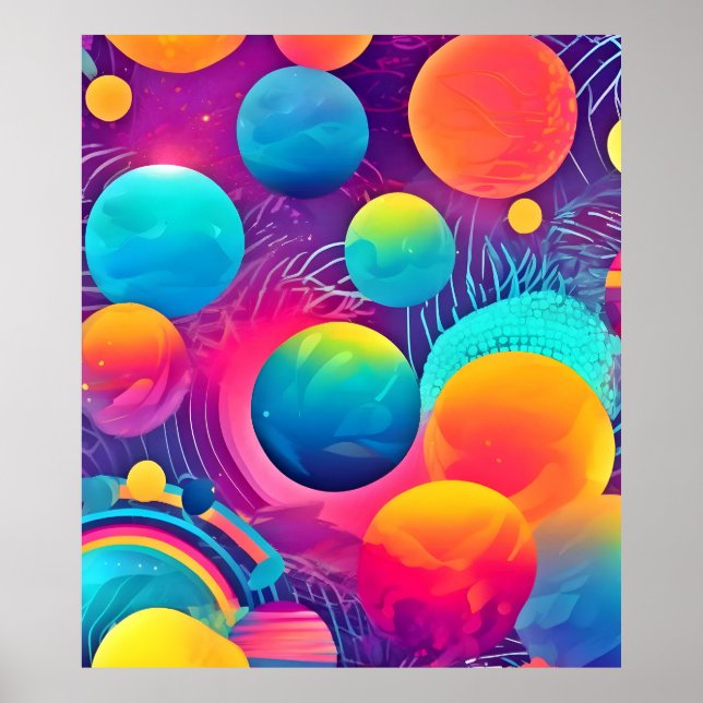 Neon Cosmos Abstract Design Poster (Framsidan)