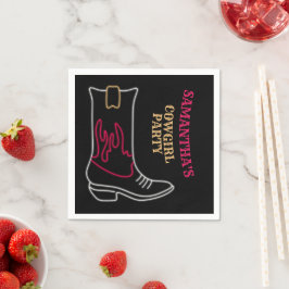 Neon Cowboy/ Cowgirl Boot Party Pappersservett
