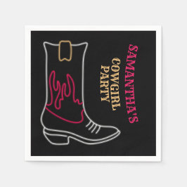 Neon Cowboy/ Cowgirl Boot Party Pappersservett