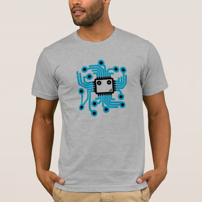 Neon CPU-dator chip T-shirt (Framsida)
