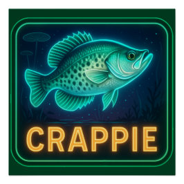 Neon Crappie Poster Skriv ut Perfect Poster