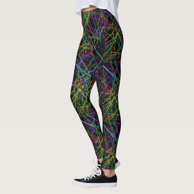 Neon Crosshatch Infinite Grid Leggings (Vänster)