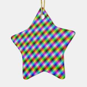 Neon Crosshatch Ornament