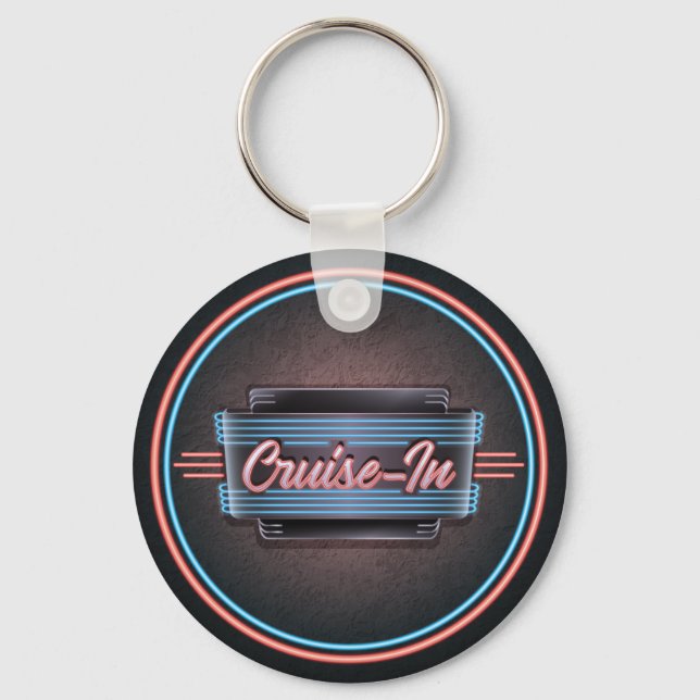 Neon Cruise-In Keychain Nyckelring (Framsida)