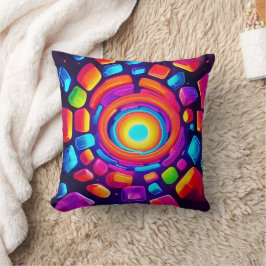 Neon Cube Vortex Art Kudde