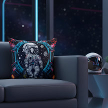 Neon Cyber Astronaut Kudde