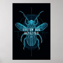 Neon Cyber Bug upptäckt IT programmerare humor