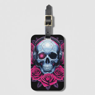 Neon Cyber Death Skull och Ro Black Bagagebricka