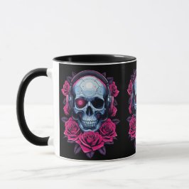 Neon Cyber Death Skull och Ro Black Mugg
