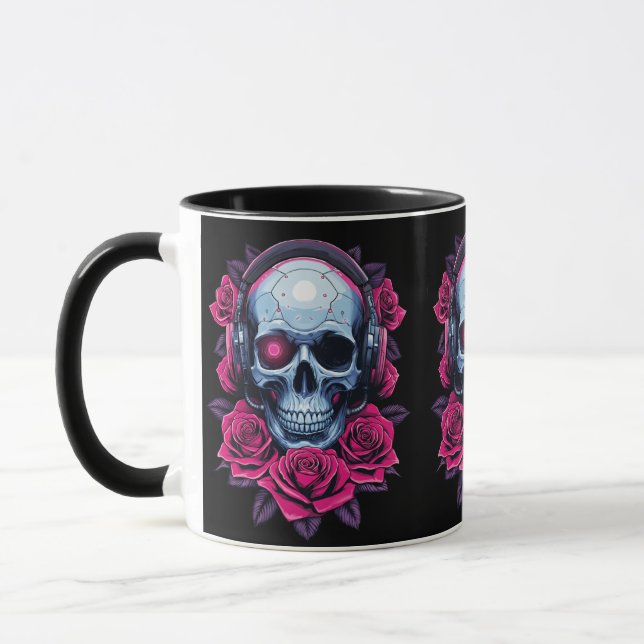 Neon Cyber Death Skull och Ro Black Mugg (Vänster)