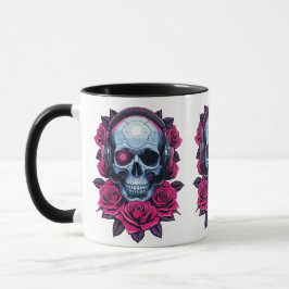 Neon Cyber Death Skull och Ro White Mugg
