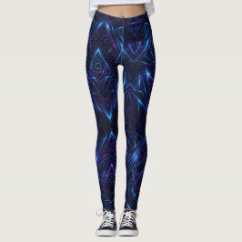 Neon Cyber Geometriskt Sömlöst Mönster Leggings