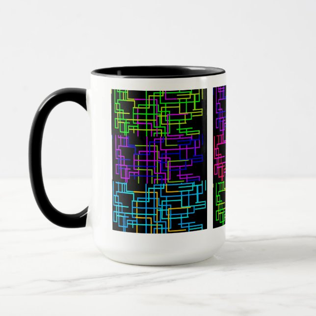 Neon Cyber Grid Mugg (Vänster)
