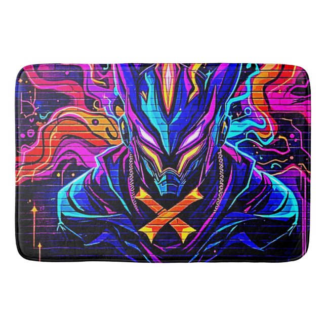 Neon Cyber Guardian Art Badrumsmatta (Framsidan)