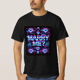 Neon Cyber Kärlek Marry Me Manar Tshirt T Shirt