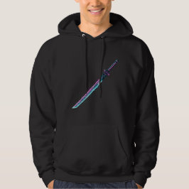 Neon Cyber-Katana: Digital Blade Tech mousepad Hoodie