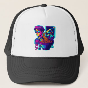 Neon Cyber Ramen - Vaporwave Retro Aesthetic Art Keps
