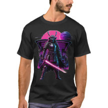 Neon Cyber Samurai Vaporwave Krigare Konst