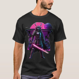 Neon Cyber Samurai Vaporwave Krigare Konst T Shirt