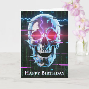 Neon Cyber Skull: Digital Overlord Kort