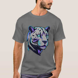 Neon Cyber Tiger T-Shirt Futuristiska Glitch Art