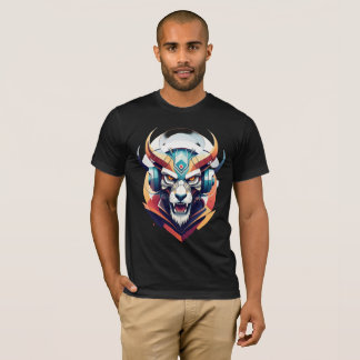 Neon Cyber Varg Hörlurar Y2K Streetwear T Shirt