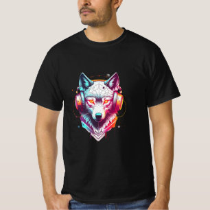 Neon Cyber Varghuvudhörlurar Y2K T Shirt