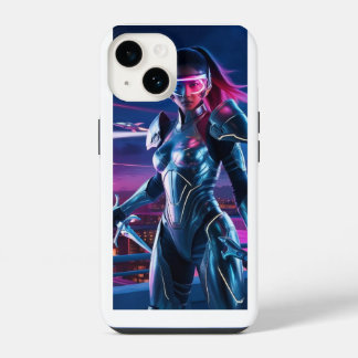 Neon Cyber Warrior iphone case - Futuristiska Sci-